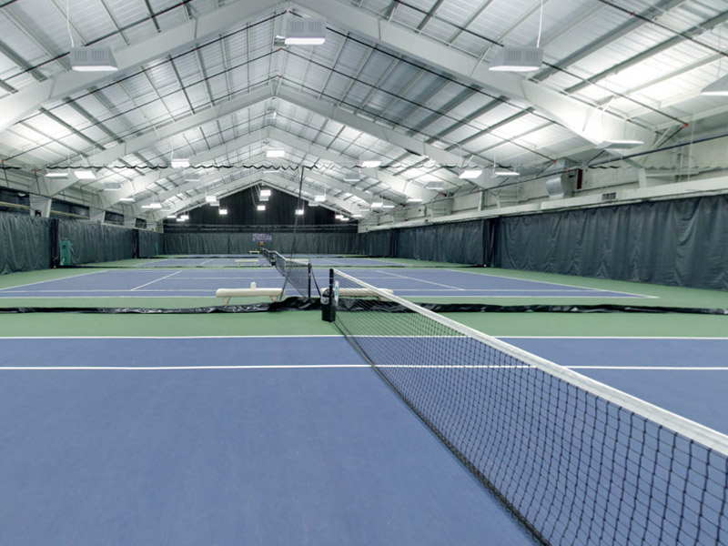 indoor tennis facilities at The Club